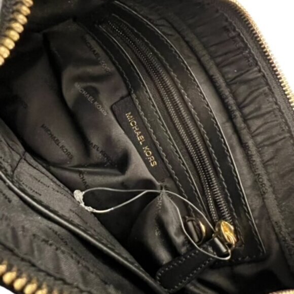 🎉SALE🎉 MICHAEL KORS Gloria Soft‎ Leather Black Crossbody Wide Strap Designer - Picture 10 of 11